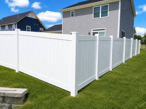 White vinyl privacy panels