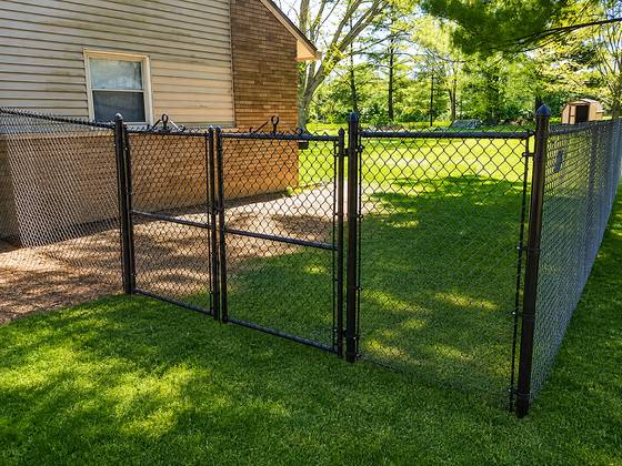 Black chain link with double drive gates