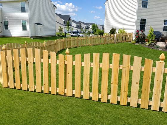 Cedar picket along a neighborhood line